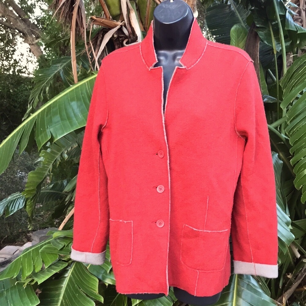 Eileen fisher knit wool jacket